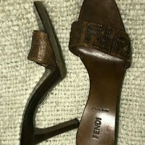 Fendi brown summer heels.